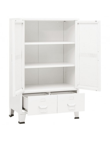Armadio Classificatore Industriale Bianco 70x40x115 cm Metallo