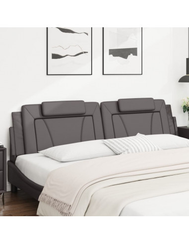 Cuscino Testiera Grigio 200 cm in Similpelle