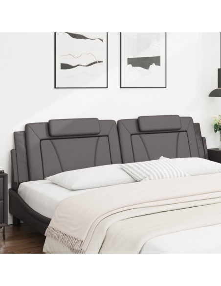 Cuscino Testiera Grigio 200 cm in Similpelle