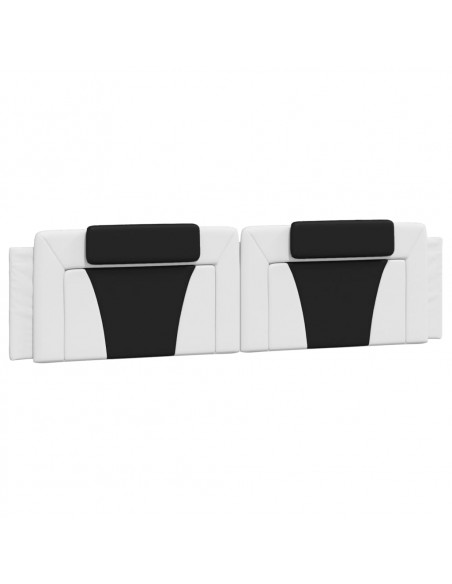 Cuscino Testiera Nero e Bianco 200 cm in Similpelle