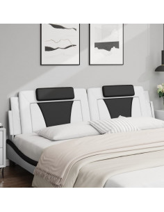 Cuscino Testiera Nero e Bianco 200 cm in Similpelle 2