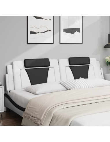 Cuscino Testiera Nero e Bianco 200 cm in Similpelle