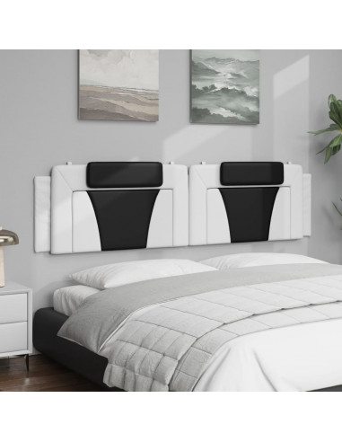 Cuscino Testiera Nero e Bianco 200 cm in Similpelle