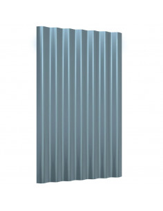 Pannelli Tetto 36pz Acciaio Verniciato a Polvere Grigio 60x36cm 2