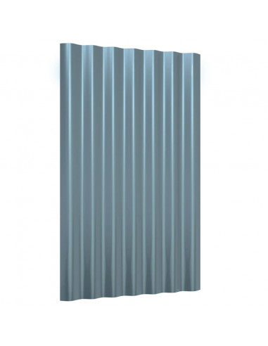 Pannelli Tetto 36pz Acciaio Verniciato a Polvere Grigio 60x36cm