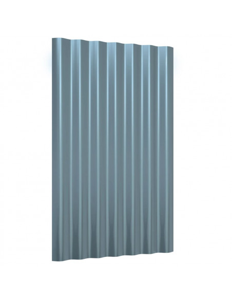 Pannelli Tetto 36pz Acciaio Verniciato a Polvere Grigio 60x36cm