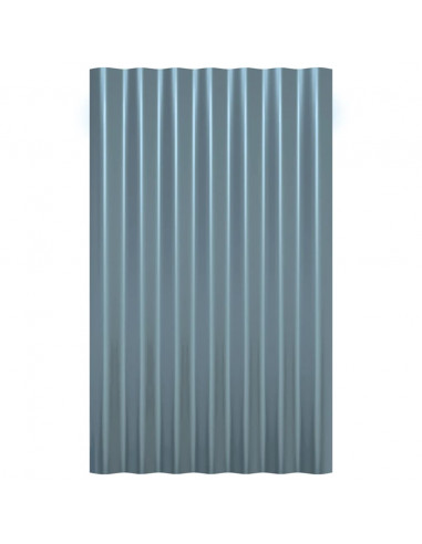 Pannelli Tetto 36pz Acciaio Verniciato a Polvere Grigio 60x36cm