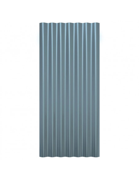 Pannelli Tetto 12pz Acciaio Verniciato a Polvere Grigio 80x36cm