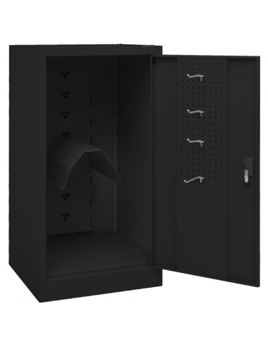 Armadio Porta Sella Nero 53x53x105 cm in Acciaio