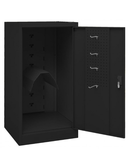 Armadio Porta Sella Nero 53x53x105 cm in Acciaio