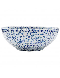 Lavabo da Appoggio Bianco e Blu Rotondo Φ41x14 cm Ceramica