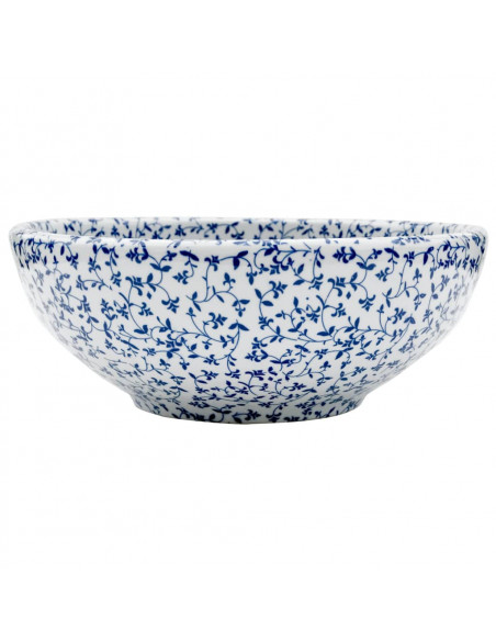 Lavabo da Appoggio Bianco e Blu Rotondo Φ41x14 cm Ceramica