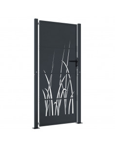 Cancello Giardino Antracite 105x180 cm in Acciaio Design Erba