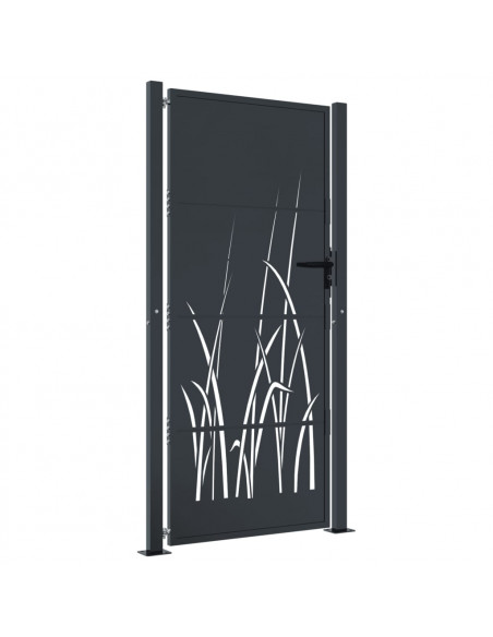 Cancello Giardino Antracite 105x180 cm in Acciaio Design Erba