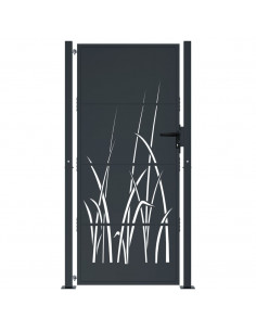 Cancello Giardino Antracite 105x180 cm in Acciaio Design Erba 2