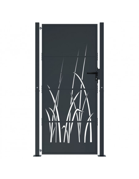 Cancello Giardino Antracite 105x180 cm in Acciaio Design Erba
