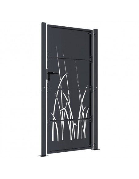Cancello Giardino Antracite 105x180 cm in Acciaio Design Erba