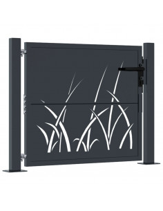 Cancello Giardino Antracite 105x105 cm in Acciaio Design Erba