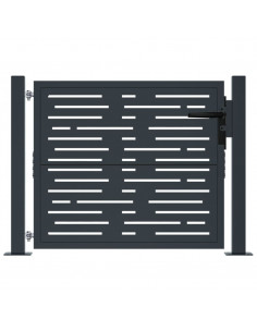 Cancello Giardino Antracite 105x80cm in Acciaio Design Quadrato 2