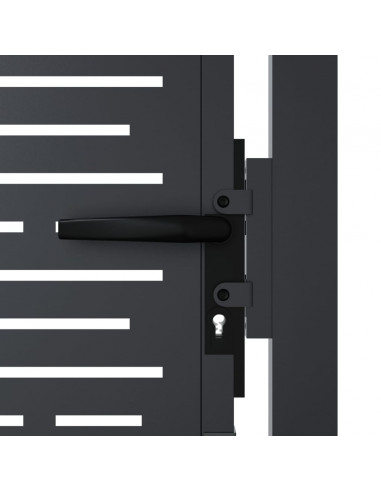 Cancello Giardino Antracite 105x80cm in Acciaio Design Quadrato