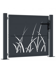 Cancello Giardino Antracite 105x80 cm in Acciaio Design Erba