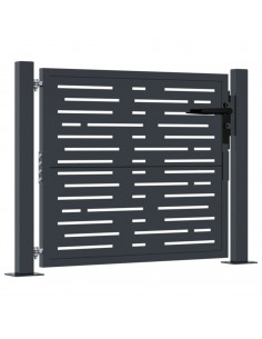 Cancello Giardino Antracite 105x105 cm Acciaio Design Quadrato