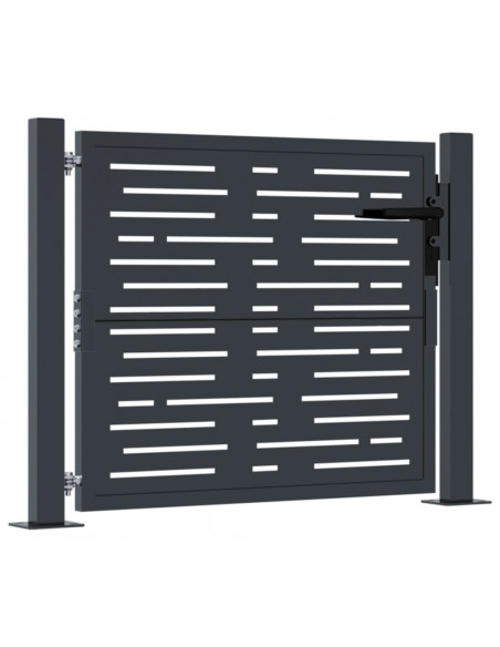 Cancello Giardino Antracite 105x105 cm Acciaio Design Quadrato