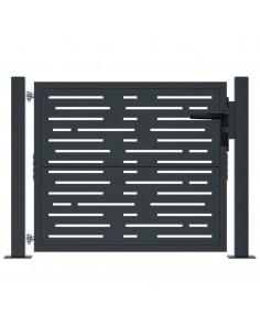 Cancello Giardino Antracite 105x105 cm Acciaio Design Quadrato 2