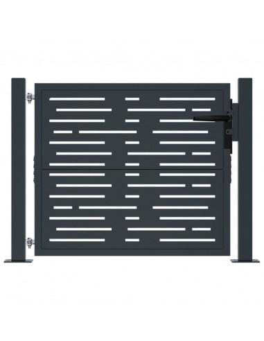 Cancello Giardino Antracite 105x105 cm Acciaio Design Quadrato