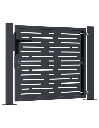 Cancello Giardino Antracite 105x105 cm Acciaio Design Quadrato
