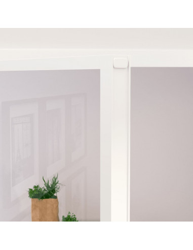 Porta Interna Bianca 76x201,5 cm Vetro Temperato Alluminio Slim