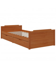 Giroletto Miele con Cassetti Legno Massello di Pino 90x200 cm 2