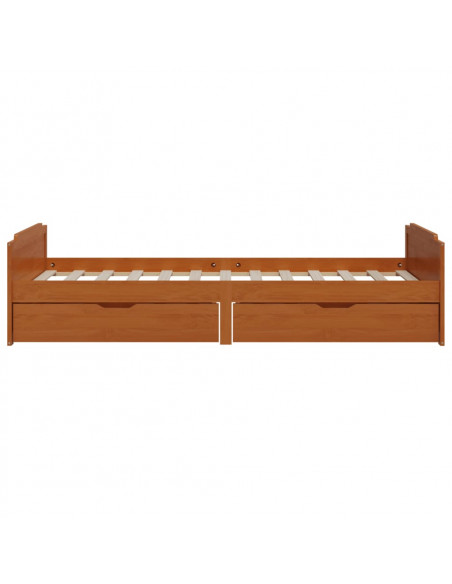 Giroletto Miele con Cassetti Legno Massello di Pino 90x200 cm