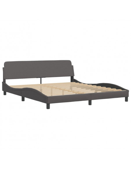 Letto con Materasso Grigio 180x200 cm in Similpelle