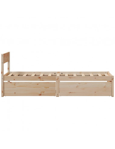 Giroletto con Cassetti 90x200 cm in Legno Massello di Pino