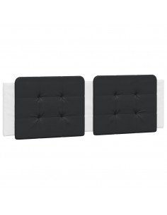 Giroletto con Testiera Nero e Bianco 160x200 cm in Similpelle 2