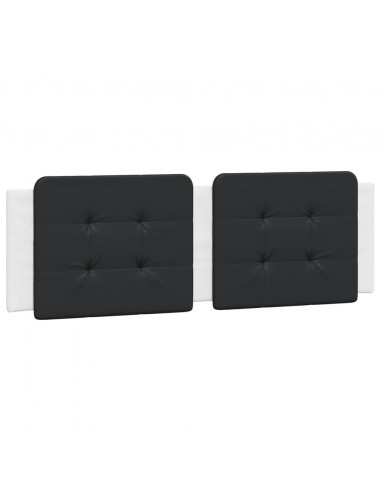 Giroletto con Testiera Nero e Bianco 160x200 cm in Similpelle