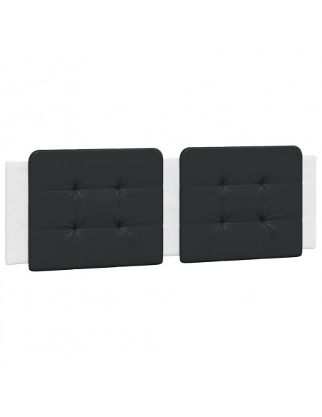 Giroletto con Testiera Nero e Bianco 160x200 cm in Similpelle