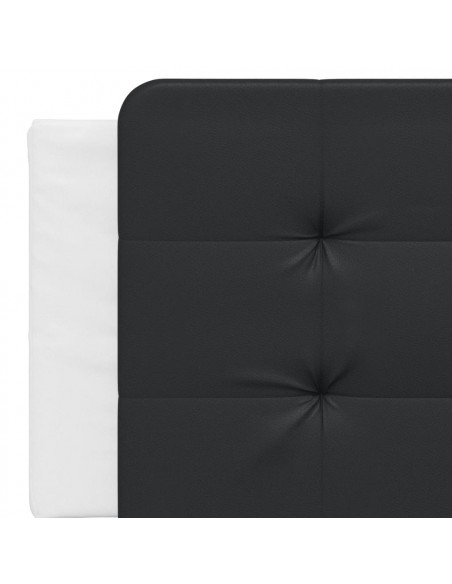 Giroletto con Testiera Nero e Bianco 160x200 cm in Similpelle