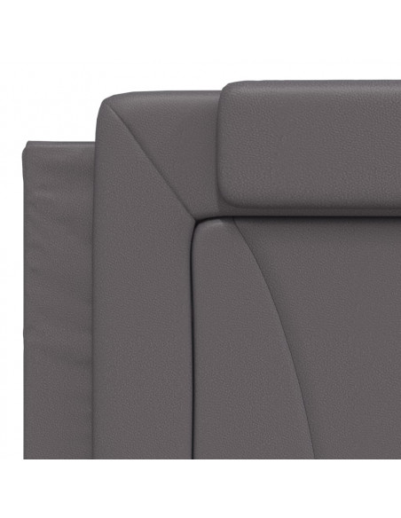 Giroletto con Testiera Grigio 180x200 cm in Similpelle