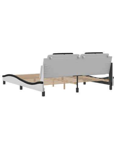 Giroletto con Luce LED Bianco e Nero 180x200 cm in Similpelle