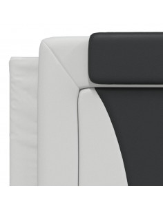 Letto con Materasso Bianco e Nero 180x200cm Similpelle