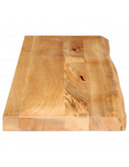 Piano Tavolo Bordi Vivi 100x30x3,8cm in Legno Massello di Mango