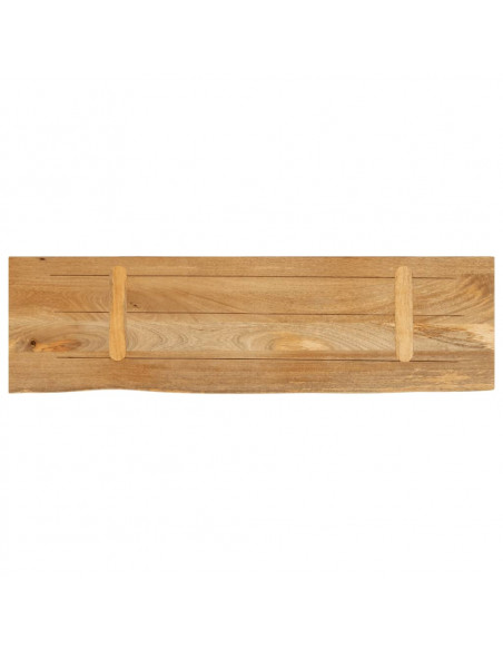 Piano Tavolo Bordi Vivi 100x30x3,8cm in Legno Massello di Mango