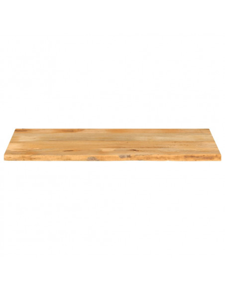Piano Tavolo Bordi Vivi 140x60x3,8cm in Legno Massello di Mango