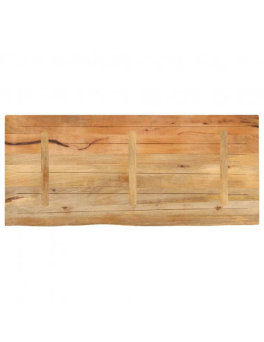 Piano Tavolo Bordi Vivi 140x60x3,8cm in Legno Massello di Mango