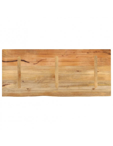 Piano Tavolo Bordi Vivi 140x60x3,8cm in Legno Massello di Mango