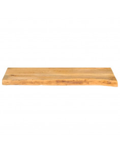 Piano Tavolo Bordi Vivi 90x40x2,5 cm in Legno Massello di Mango 2