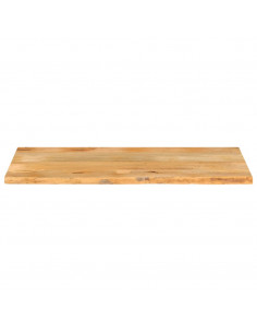 Piano Tavolo Bordi Vivi 140x60x2,5 cm Legno Massello di Mango 2