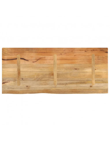 Piano Tavolo Bordi Vivi 140x60x2,5 cm Legno Massello di Mango
